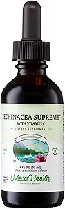 [BRSWIYT3PMDWEC3I] Maxi Health - Organic Echinacea Supreme Liquid Extract with Vitamin C - Immune Support Supplement Echinacea Drops - 1000mg Echinacea Root & Whole Plant Herb Extract - 2 Fl Oz Immune Booster Bottle