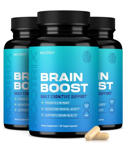 [BRSRAHQFCMOWKC3P] Nootrix Brain Boost Nootropic Supplement | 90 Day Supply | Supports Memory, Mental Focus, Cognitive Health & Energy | Promotes Healthy Mood & Brain Function | Ginkgo Biloba & DMAE