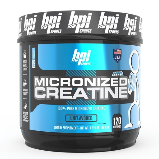 [BRSWKHYYCIIQKCY4] BPI Sports Micronized Creatine - Increase Strength - Reduce Fatigue - Lean Muscle Building - 100% Pure Creatine - Better Absorption - Supports Muscle Growth - Unflavored - 120 Servings - 21.16 Ounce