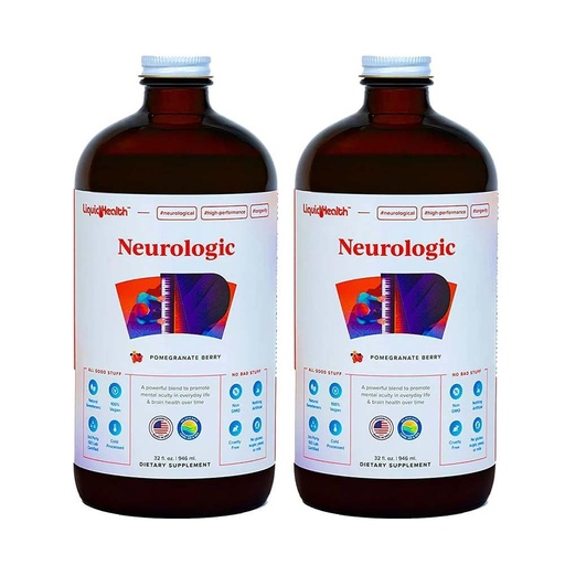 [BRSRMGINDMHROYD6] LIQUIDHEALTH Neurologic Focus Supplement - Brain Booster Nootropic Supplement for Cognitive Function, Memory & Focus with Ginkgo Biloba, Choline, L-Theanine & Phosphatidylserine - USA Made (2 Pack)
