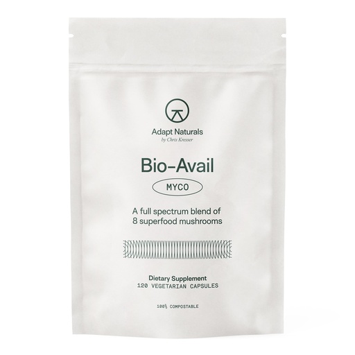 [BRSROZYRBEPA23AY] Adapt Naturals Bio-Avail Myco, 8-in-1 Superfood Mushroom Supplement Complex | Lions Mane, Chaga, Cordyceps, Reishi, Shiitake, Tremella, Turkey Tail, Maitake - Immune & Cognitive Function - 30 Day Supply
