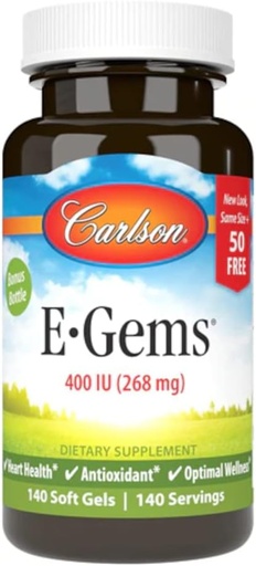 [BRSWIYQDO4HQM3DY] Carlson E-GEMS - 400 IU - 140 Softgels