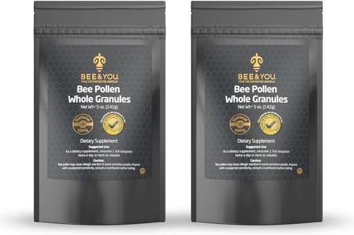 [BRSRAZI6PIFGKDTU] Abeille et vous - 100% naturel et cru Abeille Pollen Granules, Supplément de pollen d'abeille, Superalimentation naturelle, Acides aminés, Antioxydants, Enzymes, Vitamine B, Paléo, Keto, Sans gluten, Adultes