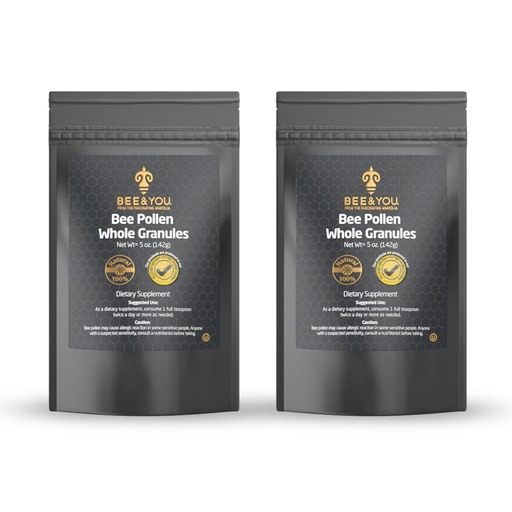 [BRSRAZI6PIFGKDTU] Bee and You - 100% Natural & Raw Bee Pollen Granules, Bee Pollen Supplement, Natural Superfood, Amino Acids, Antioxidants, Enzymes, Vitamin B, Paleo, Keto, Gluten Free, Adults | 5 Oz Pack of 2