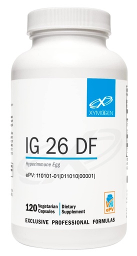 [BRSRMGQTDN6WO3L7] XYMOGEN IG 26 DF - Dairy-Free Immunoglobulin Capsules for Intestinal & Immune System Support - Hyperimmune Egg-Derived Immunoglobulins - 120 Capsules