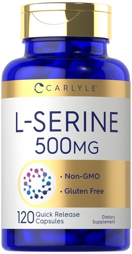 [BRSROZAHOF7R4ALU] Carlyle L Serine Capsules 500 mg | 120 Count | Non-GMO & Gluten Free Supplement
