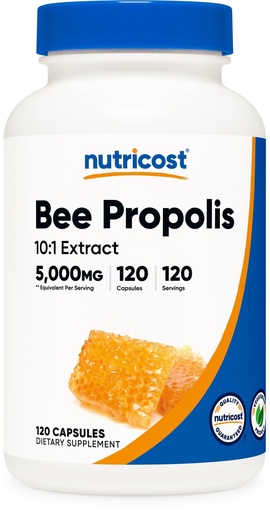 [BRSROEIPOQDQMYD6] Nutricost Bee Propolis Extract 120 Capsules for 120 Servings Per Bottle - Gluten Free and GMO Free, Vegetarian Dietary Supplement