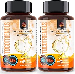 [BRSROGAPPIIBEDTO] Kroppssund Tocotrienols 800mg Supplement | Rich in Vitamin E Tocotrienols | Cardiovascular, Antioxidant, Cellular Energy Production - 120 Liquid Capsules