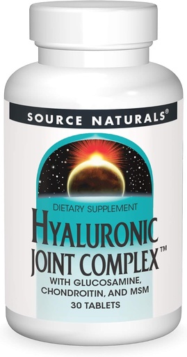 [BRSWIYQPO4JQMH3I] Source Naturals Hyaluronic Joint Complex with Glucosamine, Chondroitin & MSM - 30 Tablets
