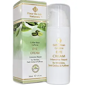 [BRSWGGITBN7AAEQU] Fleur De Lis Naturals Coffee Bean Caffeine Anti Aging Eye Cream for Dark Circles, Eye Bags, Fine Lines, Puffiness. Best Anti Aging Eye Cream Moisturizer for Wrinkles, Crows feet, Puffy Eyes