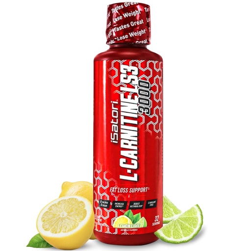 [BRSWGBAZCENAO2A4] iSatori L-Carnitine LS3 3000 - Boost Energy & Metabolism, Triple-Blend L-Carnitine Liquid Supplement, Low-Calorie, Keto-Friendly, Stimulant, Sugar & Gluten-Free, Lemon Lime Flavor (32 Servings)