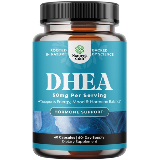 [BRSROBD4AQCAMAY6] DHEA Supplement for Women & Men - Pure DHEA 50mg for Hormone Balance, Improves Mood Stability, Brain Function, Immune System, Energy & Fertility - Dehydroepiandrosterone Capsules for Adults - 60 Ct