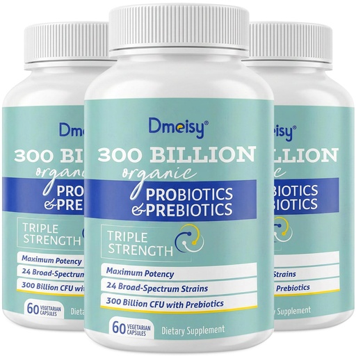 [BRSRMHDYBENRE2YY] Probiotics for Women and Men, 300 Billion CFU 24 Strains Probiotics + 15 Organic Herbs Prebiotics Blend, Shelf Stable Gut Health Supplement for Digestive Immune & Whole-Body Health, 6 Month Supply