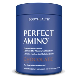 BodyHealth PerfectAmino Powder - BCAA and EAA Powder for Pre and Post Workout - Amino Acid Energy Drink for Men and Women to Support Lean Muscle and Recovery - Chocolate - 60 Servings