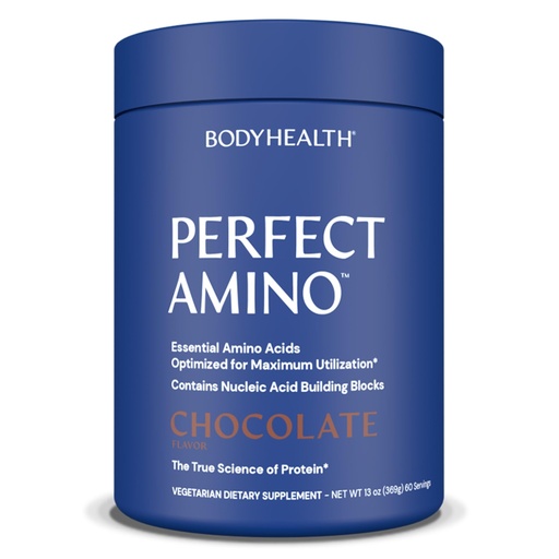[BRSROCT4CN4A4CI2] BodyHealth PerfectAmino Powder - BCAA and EAA Powder for Pre and Post Workout - Amino Acid Energy Drink for Men and Women to Support Lean Muscle and Recovery - Chocolate - 60 Servings