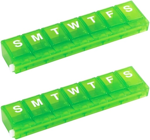 [BRSROYL5PMGWMYAY] EZY DOSE Týdenní (7- Day) Pořadatel pilulek, Léčebné pouzdro, Vitamin Planner Box, Malé Locking Compartments Secure Prescription Medication and Prevent Liling, Barvy May Vary (Small Locking - 2 Pack)