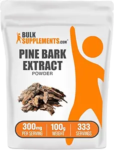 [BRSWIFD6CUJR2HLK] BulkSupplements.com Pine Bark Extract Powder - Herbal Supplement, Pine Bark Powder - Antioxidants Support, Gluten Free - 300mg per Serving, 100g (3.5 oz) (Pack of 1)