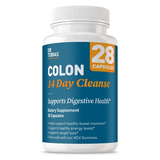 [BRSWIGY2AIMQIFLE] Dr. Tobias Colon Cleanse - Constipation Relief & Gut Health Support for Women & Men | 14 Day Colon Cleanser for a Gentle Colon Detox & Gut Flush - 28 Capsules (1-2 Daily)