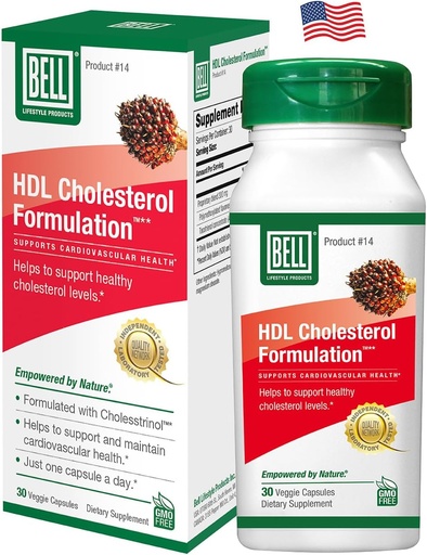 [BRSWY23YCF6AYYA3] Bell HDL Cholesterol Formulation™, Cholesterol Health Supplement - Unique Blend, for Women and Men | 30 Capsules
