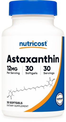 [BRSWG2QQDEAQM23V] Nutricost Astaxanthin 12mg, 30 Softgels - Non-GMO and Gluten Free