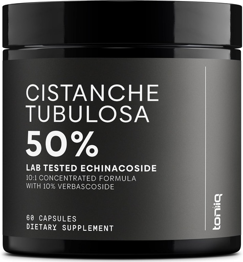 [BRSROAL6DN5AO3TL] Cistanche Tubulosa Extract - Ultra High Potency 10:1 Extract with 50% Echinacoside & 10% Verbascoside - Highly Concentrated - Third-Party Lab Tested - 60 Capsules