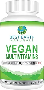 [BRSROGIPB4MWAGQ2] Best Earth Naturals Vegan Multivitamins with 80 Key Nutrients for Well-Being and Vitality 30 Count