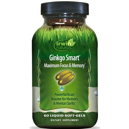 [BRSWIYYPOIPQAFY5] Irwin Naturals Ginkgo Smart Maximum Focus & Memory Dietary Supplement Liquid Gel Caps, 60-Count Bottles