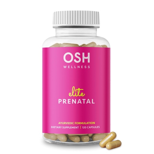 [BRSRAYYCPICRAADO] Ayurvedic Elite Prenatal Vitamins with Folate, Choline, Iron, Iodine & more | Made in USA | Optimal Bioavailability | Supports Baby's Growth and Brain Development | 30 Day Supply - OSH Wellness