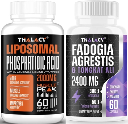 [BRSRMCDRCJ7WG3Q7] Phosphatidic Acid 2000mg with Fadogia Agrestis 1400mg and Tongkat Ali 1000mg for Maximum Strength, Energy & Muscle Building Bundle