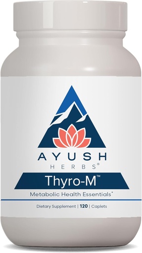 [BRSWIZIKAEDWAEA5] Ayush Herbs Thyro-M - Thyroid Support for Women and Men, Thyroid Health, Thyroid Care with L Tyrosine, Ashwagandha, Kelp, Natural Energy Support - 120 Vegetarian Capsules (1 Count)