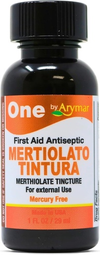 [BRSWGBIDDMPRMEL3] Arymar Mertiolato Tincture 1 fl oz. Antiseptic Solution for Minor Cuts, Scrapes & Burns.