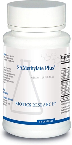 [BRSWGGQHCABBUCLH] Biotics Research SAMethylate Plus, Mood and Sleep Support, Brain Health, Antioxidant, Folate as 5MTHF, Vitamin B12 Methylcobalamin, L Methionine, Choline Bitartrate,Trimethylglycine 60 Capsules