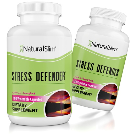 [BRSRMGACDING22DG] NaturalSlim Stress Defender | Cortisol Reducer & Stress Relief | Cravings, Sleep & Metabolism Support | Vitamin B5 & L-Tyrosine | 180 Vegetable Capsules, 2-Pack