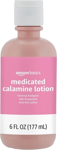 [BRSRMGA3CB5REYLF]   Basics Medicated Calamine Anti-Itch Lotion, Analgesic Skin Protectant, 6 Fluid Ounce, 1-Pack (Previously Solimo) (New Formula)