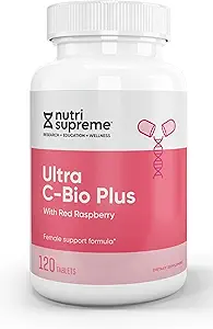 [BRSWIYYLAENGKDY7] Nutri Suprme Ultra C-Bio Plus, Female Support Formula with Red Raspberry, Vitamin C, and Bioflavonoids , 120 Tablets, Vegetarian, Kosher