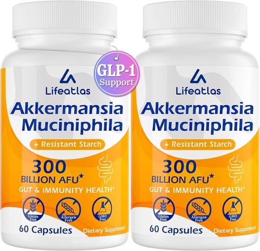[BRSROAATOEHG2CYY] GLP1 supplement | 300 Billion AFU Akkermansia Muciniphila, Akkermansia Probiotic for Women Men, Akka Superbiotics for GLP-1 Production, Digestive, Gut, Immunity, Enhances Gut Lining Function, 120 Caps