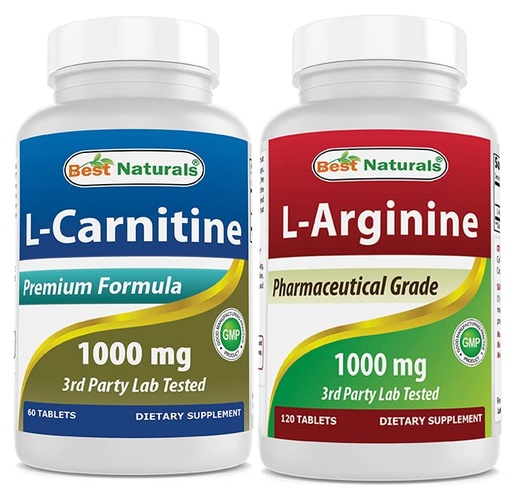 [BRSRMBQ3OB5WCFA2] Best Naturals L-Carnitine 1000mg & L-Arginine 1000 mg