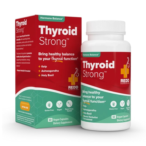 [BRSWIZAQBEFGIYI3] Redd Remedies, Thyroid Strong, Supports Healthy Thyroid Function and Balance, 60 Vegan Capsules