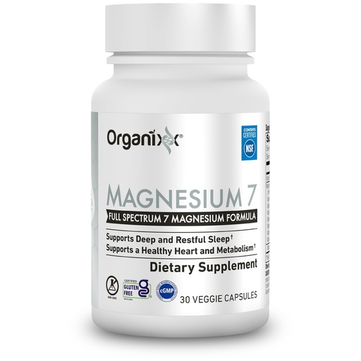 [BRSROGI6BMGRUCY7] Organixx Magnesium Supplement, Natural Magnesium Capsules for Sleep Support, Muscle Recovery, with Vitamin B6 and Manganese Citrate and Glycinate, High Absorption, Vegan, Non GMO (30 Count)