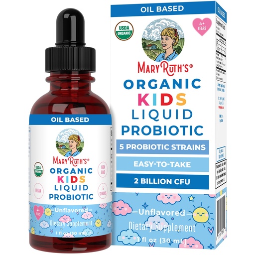 [BRSRMBD5DJ4A43D6] MARYRUTH'S Organics Kids Probiotic Liquid Drops | USDA Organic Probiotics for Digestive Health | Ages 4+ Gut Health & Immune Support Supplement | Overall Health | Vegan | Non-GMO | 1 Fl Oz