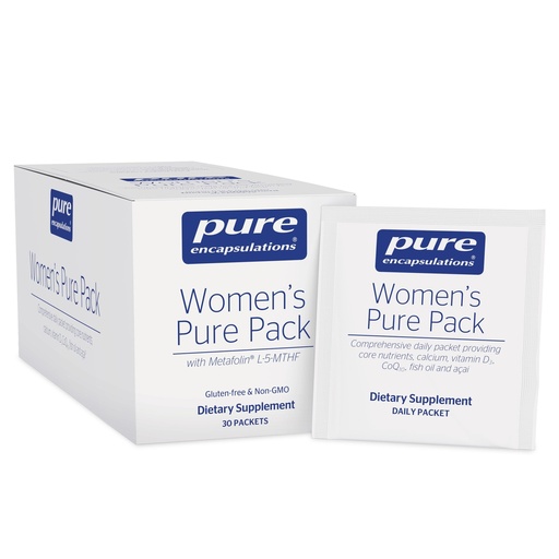 [BRSWIEDQCJ6AC3DI] Pure Encapsulations Women's Pure Pack - for Women Over 40 - Bone, Heart, Eye & Breast Health* - with Calcium, DHA, EPA & CoQ10 - Once-Daily - 30 Packets