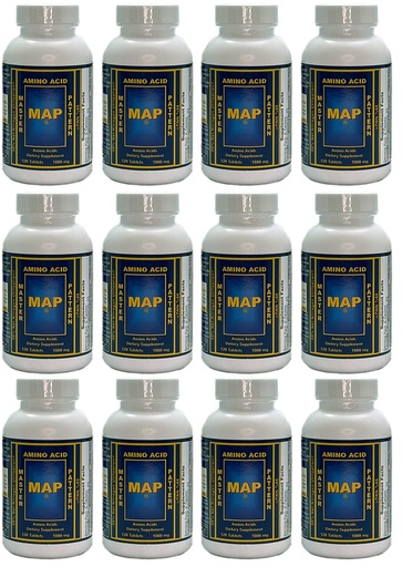 [BRSRMAAHCUDWGEI6] Pack of 12 Bottles of MAP Master Amino Acid Pattern (120 Tablets/Bottle) 99% Net Nitrogen Utilization (NNU) - Original Formula by Dr. Luca Moretti