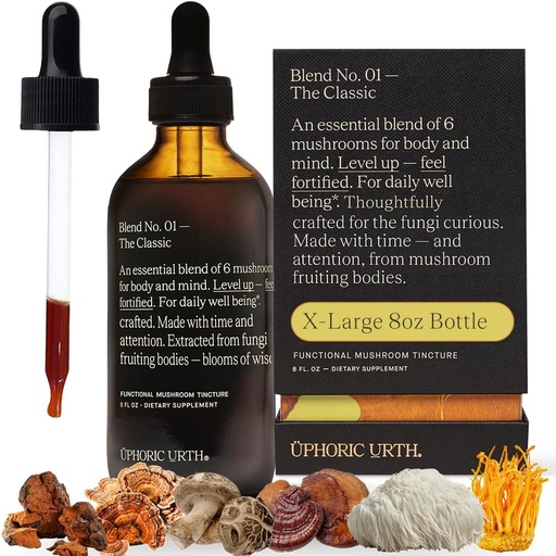 [BRSRMHY5BEMWA3AZ] Blend No.1-6 Mushroom Blend Tincture Reishi, Chaga, Lions Mane, Turkey Tail, Cordyceps, & Shiitake, Natural Support Immunity Booster, Increase Energy & Cognitive Function (240 Servings)