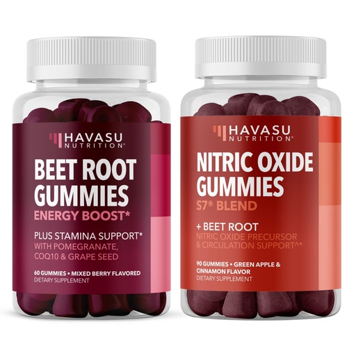 [BRSRAYDYOUHRAYAU] HAVASU NUTRITION Nitric Oxide Gummies with L-Arginine and Beet Root (1 Month Supply) & Beet Root Gummies with COQ10 & Pomegranate (1 Month Supply)
