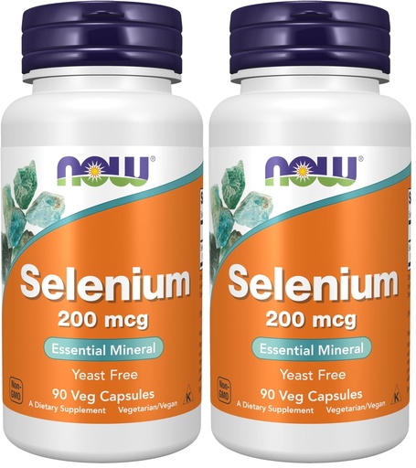 [BRSROFATDECGMCTP] NOW Supplements, Selenium (L-Selenomethionine) 200 mcg, Essential Mineral*, 90 Veg Capsules (Pack of 2)