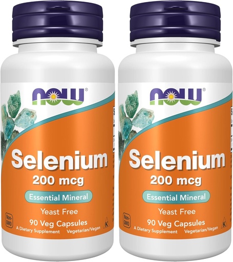 [BRSROFATDECGMCTP] NOW Supplements, Selenium (L-Selenomethionine) 200 mcg, Essential Mineral*, 90 Veg Capsules (Pack of 2)