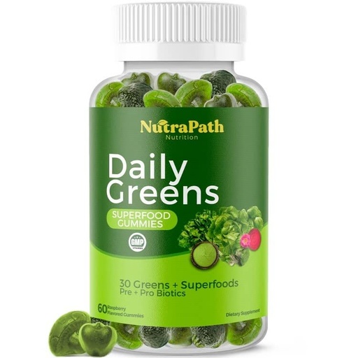 [BRSW2HA5OQCAMGQV] Superfood Daily Greens Gummies - Fruits, Veggies, and Super Foods for Immunity, Energy - 60 Gummies