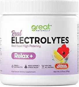 [BRSRA2QBA4NAAA3Z] Relax+ Hibiscus Lemonade Calming electrolyte supplement: Hydration & Mood Support for Relaxation, Stress relief, Adrenal & Cortisol support – Glycine, L-Theanine, Lemon balm – USA made