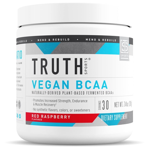[BRSWKHAODICBW2LH] Truth Nutrition Vegan BCAA Powder- 2:1:1 Ratio Natural BCAAs Amino Acids Powder for Energy, Muscle Building, Post Workout Recovery Drink for Muscle Recovery (Red Raspberry, 30 Servings)