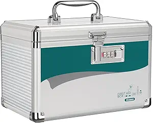 [BRSW2HT5AFYBUHIY] Glosen Medicine Lock Box with Combination Lock, Medication lock box【Small 10x6.7x6.7 Inch】,medical box organizer